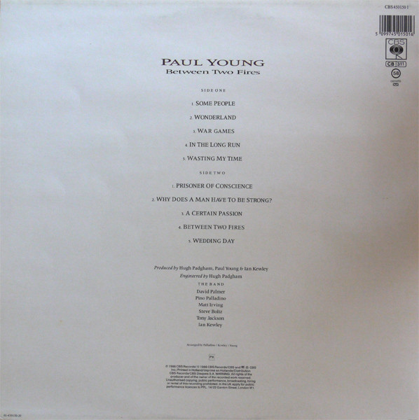 Paul Young - Between Two Fires | CBS (CBS 450150 1)