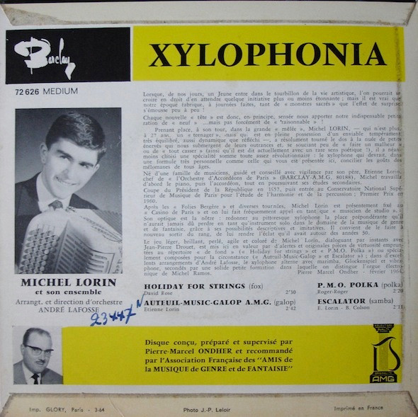 Michel Lorin Et Son Ensemble - Xylophonia | Barclay (72626) - 2