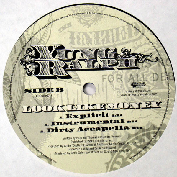 Yung Ralph - Look Like Money | Universal Republic Records (UNIR21927-1)