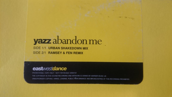 Yazz - Abandon Me | EastWest (SAM 3161) - 2