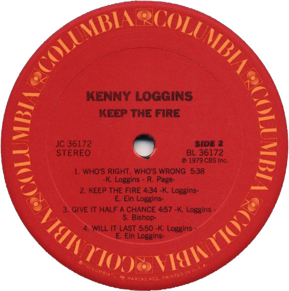 Kenny Loggins - Keep The Fire | Columbia (JC 36172) - 4 Kenny Loggins - Keep The Fire | Columbia (JC 36172) - 4