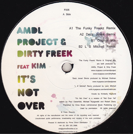 AMDL Project & Dirty Freek Feat Kimberly Hayhurst - It's Not Over | Freek (F005) - main AMDL Project & Dirty Freek Feat Kimberly Hayhurst - It's Not Over | Freek (F005) - main