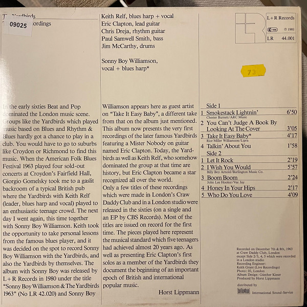 The Yardbirds - London 1963 - The First Recordings! | L+R Records (LR 44.001) The Yardbirds - London 1963 - The First Recordings! | L+R Records (LR 44.001)