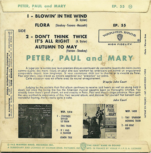 Peter, Paul & Mary - Blowin' In The Wind | Warner Bros. Records (EP. 55) - 2