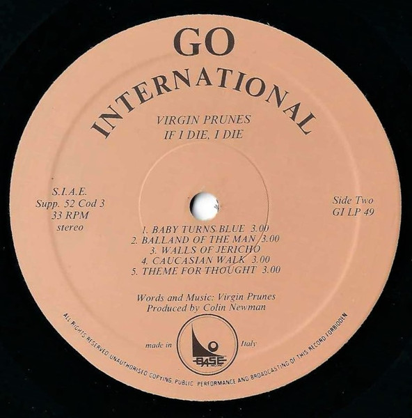 Virgin Prunes - ...If I Die, I Die | Go International (GI LP 49) - 4
