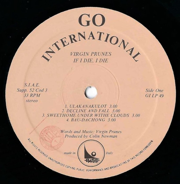 Virgin Prunes - ...If I Die, I Die | Go International (GI LP 49) - 3