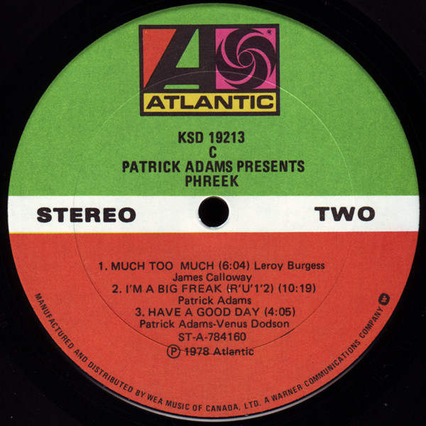 Patrick Adams Presents Phreek - Patrick Adams Presents Phreek [Vinyl] | Atlantic (KSD 19213) - 4