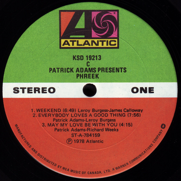 Patrick Adams Presents Phreek - Patrick Adams Presents Phreek [Vinyl] | Atlantic (KSD 19213) - 3