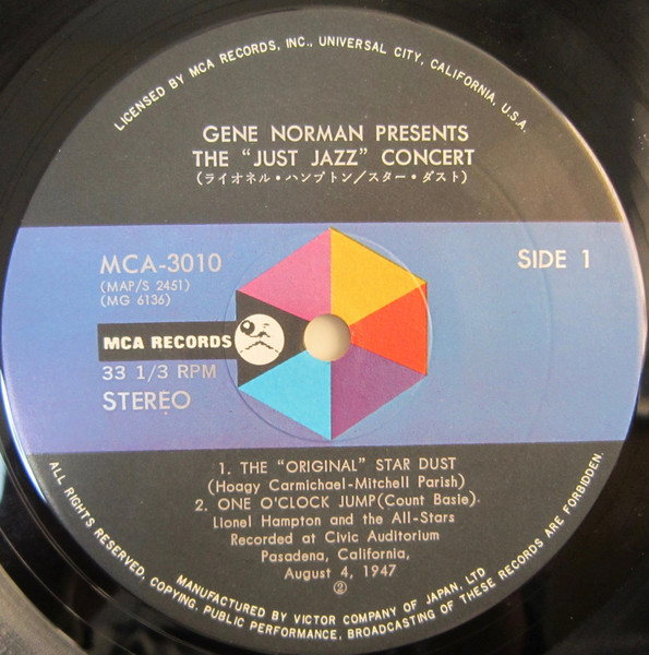 Lionel Hampton All Stars - Gene Norman Presents The "Just Jazz" Concert | MCA Records (MCA-3010) - 3