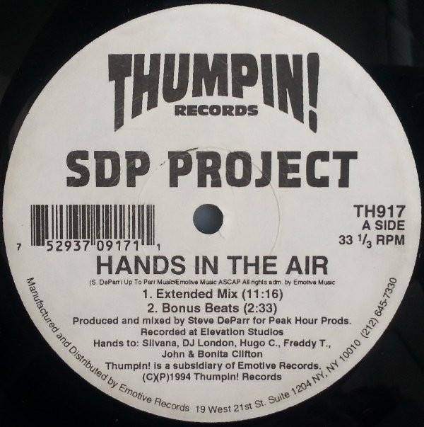 SDP Project - Hands In The Air | Thumpin! Records (TH917)