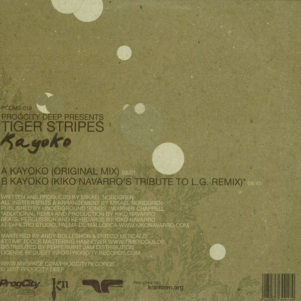 Tiger Stripes - Kayoko | ProgCity Deep (PCDMS018) - 2