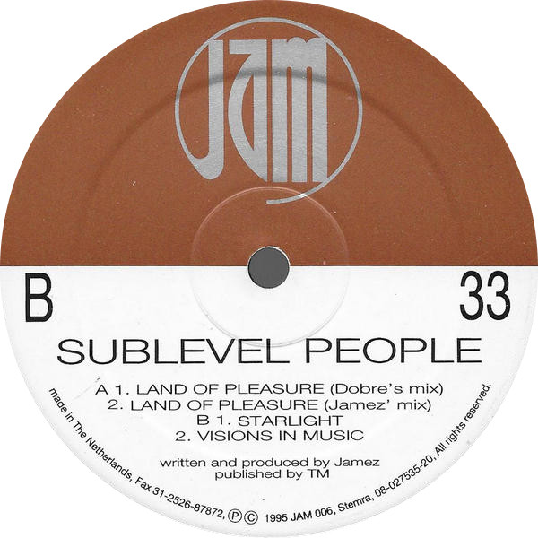 Sublevel People - Land Of Pleasure | Jam Records (JAM 006)