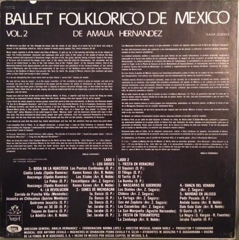 Ballet Folklorico De Mexico - Ballet Folklorico De Mexico Vol. 2 | Angel Records (SAM 35003) - 2