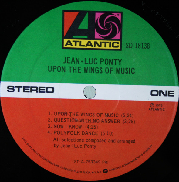 Jean-Luc Ponty - Upon The Wings Of Music | Atlantic (SD 18138) - 3 Jean-Luc Ponty - Upon The Wings Of Music | Atlantic (SD 18138) - 3