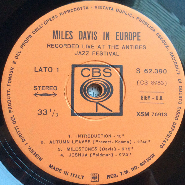 Miles Davis - Miles Davis In Europe | CBS (S 62.390) - 3 Miles Davis - Miles Davis In Europe | CBS (S 62.390) - 3