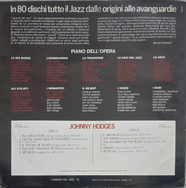 Johnny Hodges - Johnny Hodges | Fabbri Editori (GdJ 51) - main