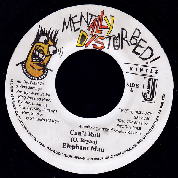 Elephant Man - Can’t Roll | Mentally Disturbed Vinyls (none)