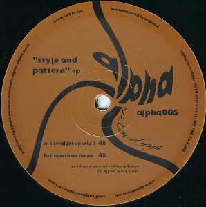 G Flame - Style And Pattern EP | Alpha Recordings (ALPHA005)