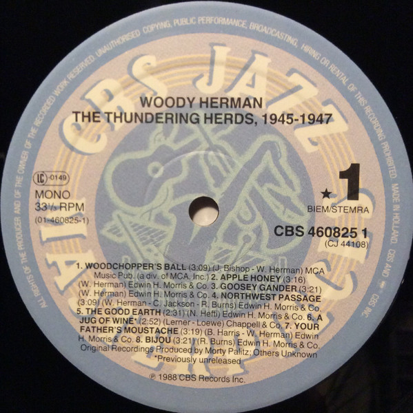 Woody Herman - The Thundering Herds 1945-1947 | CBS (CBS 460825 1)