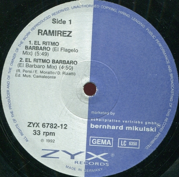 Ramirez - El Ritmo Barbaro | ZYX Music (ZYX 6782-12) - 2