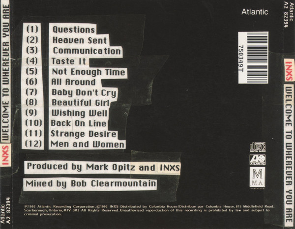 INXS - Welcome To Wherever You Are [CD] | Atlantic (A2 82394) - 3