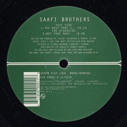 Saafi Brothers - The Deep (Part 2) / Not Fade Away | Blue Room Released (BR091)