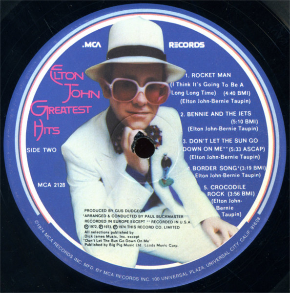 Elton John - Greatest Hits [Vinyl] | MCA Records (MCA 2128) - 4
