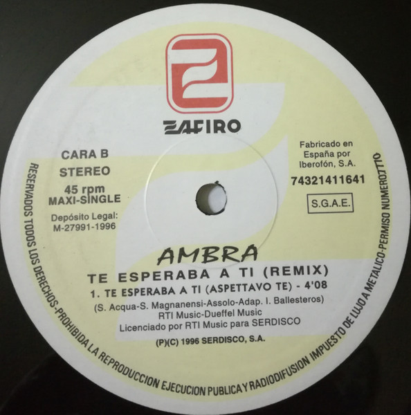 Ambra - Te Esperaba A Tì (Remix) | Zafiro (74321411641) - 4