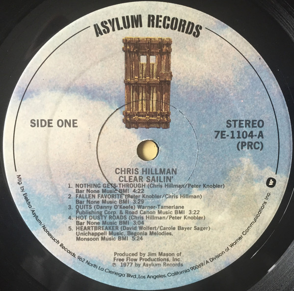 Chris Hillman - Clear Sailin' | Asylum Records (7E-1104) - 3