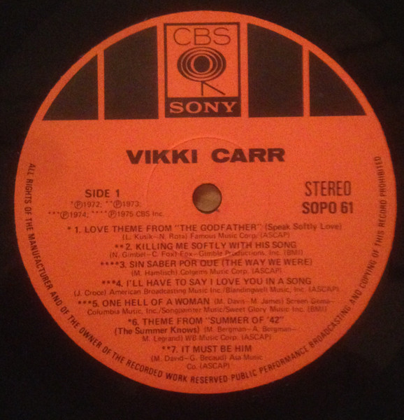Vikki Carr - Vikki Carr | CBS/Sony (SOPO 61) - 3