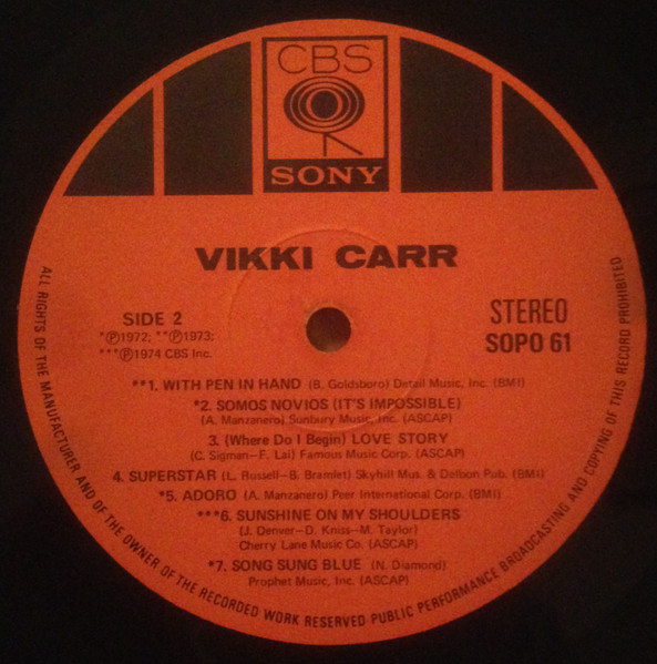 Vikki Carr - Vikki Carr | CBS/Sony (SOPO 61) - 4
