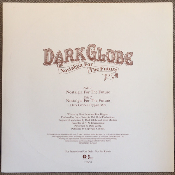 Dark Globe - Nostalgia For The Future | Island Records (12DG3) - 4 Dark Globe - Nostalgia For The Future | Island Records (12DG3) - 4