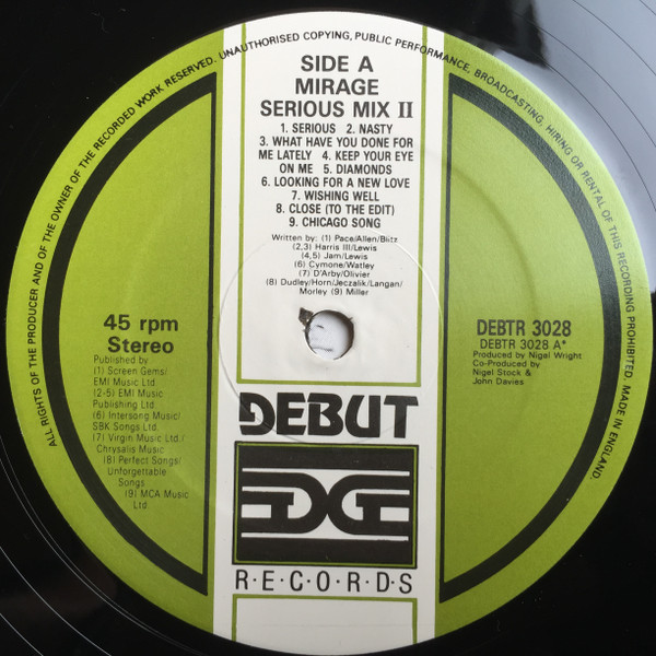 Mirage - Serious Mix II | Debut Edge Records (DEBTR 3028) - 3