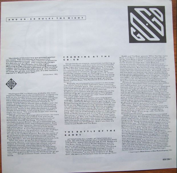 Various - Go Go - The Sound Of Washington D.C. | London Records (BOMB 1) - 9