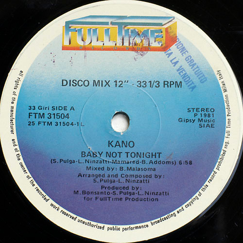 Kano - Baby Not Tonight / Don't Try To Stop Me | Full Time Records (FTM 31504) - main Kano - Baby Not Tonight / Don't Try To Stop Me | Full Time Records (FTM 31504) - main