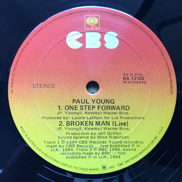 Paul Young - I'm Gonna Tear Your Playhouse Down | CBS (BA 12103) - 4