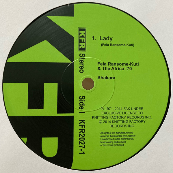 Fela Kuti And Africa 70 - Shakara | Knitting Factory Records (KFR2027-1) - 3