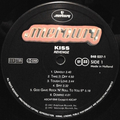 Kiss - Revenge | Mercury (848 037-1) - 3