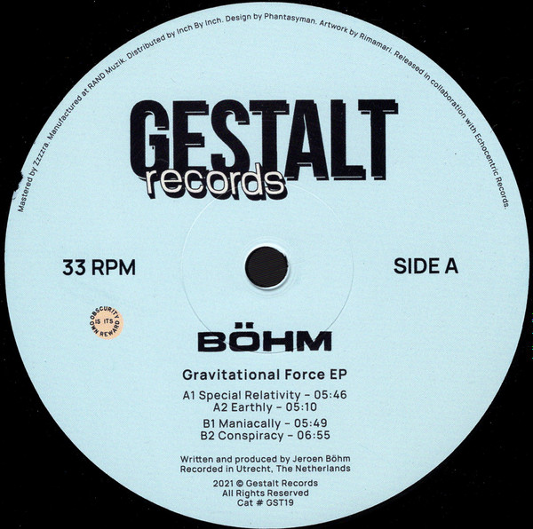 Böhm - Gravitational Force EP | Gestalt Records (GST19)