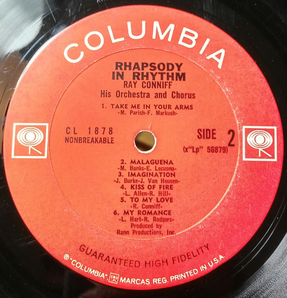 Ray Conniff And His Orchestra & Chorus - Rhapsody In Rhythm | Columbia (CL 1878) - 4