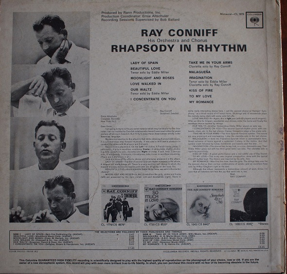 Ray Conniff And His Orchestra & Chorus - Rhapsody In Rhythm | Columbia (CL 1878) - 2