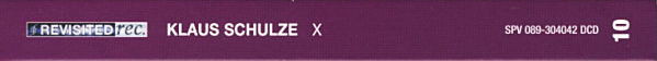 Klaus Schulze - "X". | Revisited Rec. (REV 005) - 3