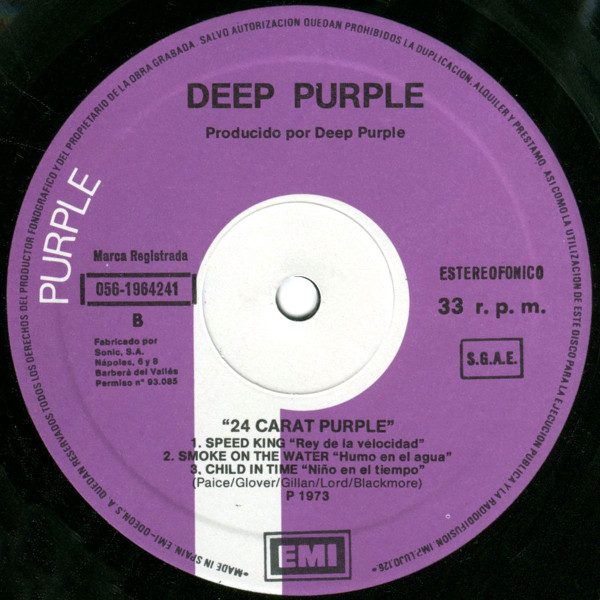 Deep Purple - 24 Carat Purple | EMI (056 196424 1) - 4 Deep Purple - 24 Carat Purple | EMI (056 196424 1) - 4