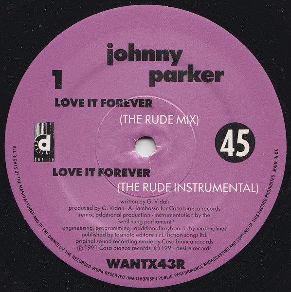 Johnny Parker - Love It Forever (Remixes) | Desire Records (WANTX43R)