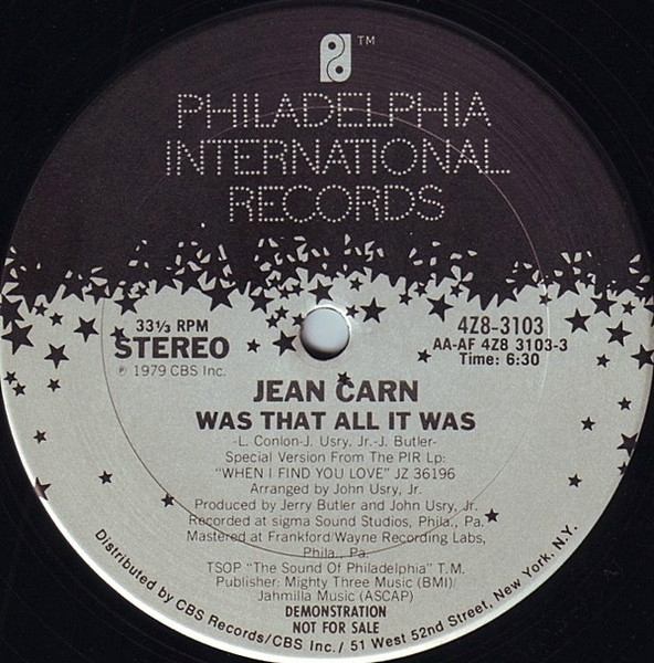 Jean Carn - Was That All It Was | Philadelphia International Records (4Z8-3103)
