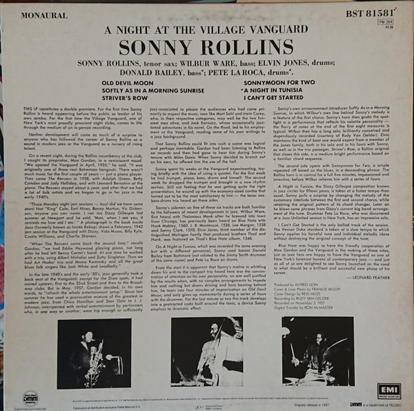 Sonny Rollins - A Night At The Village Vanguard | Blue Note (BST 81581) - 4