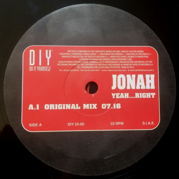 Jonah - Yeah...Right | Do It Yourself Entertainment (DIY 25-00)