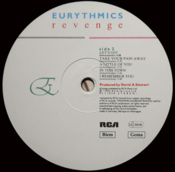 Eurythmics - Revenge | RCA (PL71050) - 4 Eurythmics - Revenge | RCA (PL71050) - 4