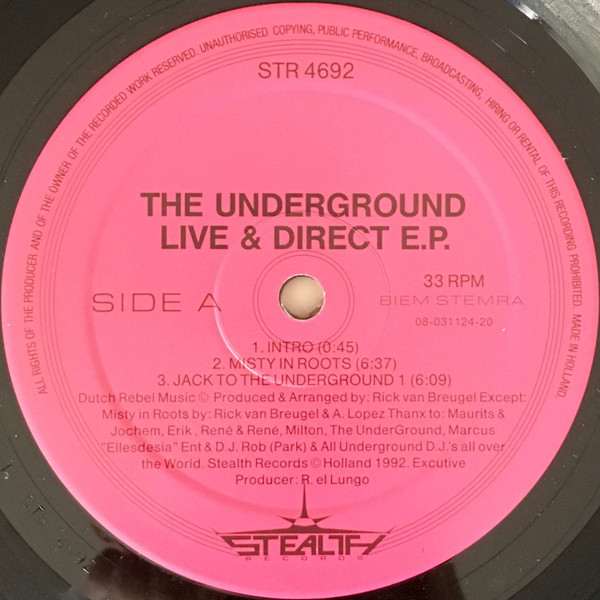 The Underground - Live & Direct E.P. | Stealth Records (STR 4692) - 2