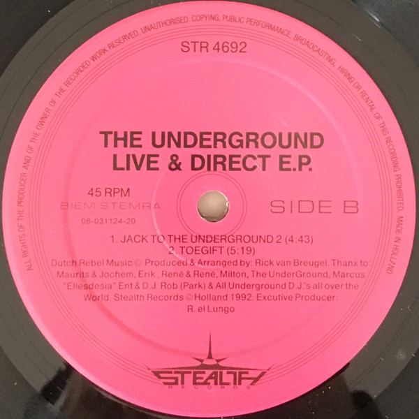 The Underground - Live & Direct E.P. | Stealth Records (STR 4692) - 3